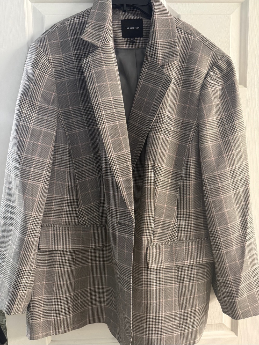 The Limited Women’s Grey Plaid Blazer